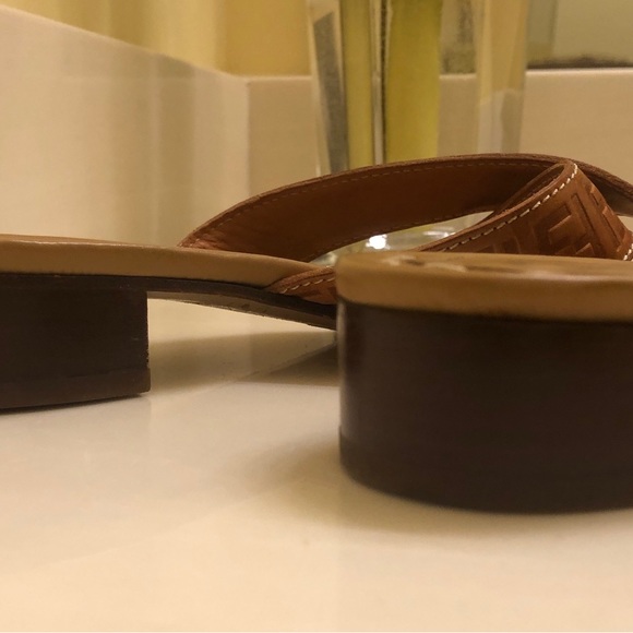 Authentic Fendi sandals in gorgeous shades of Italian leather tan..size 37.5